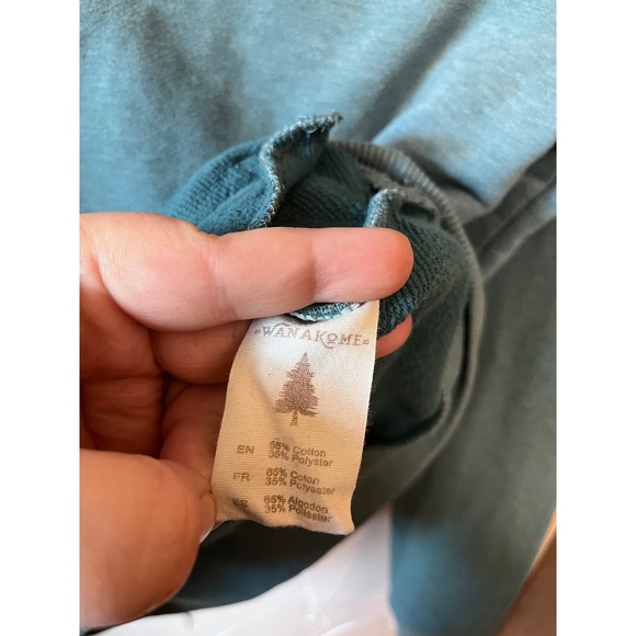 WANAKOME Teal Blue Cowl Neck Hoodie Fleece Lined Adventure Cozy Size Medium - Picture 4 of 6